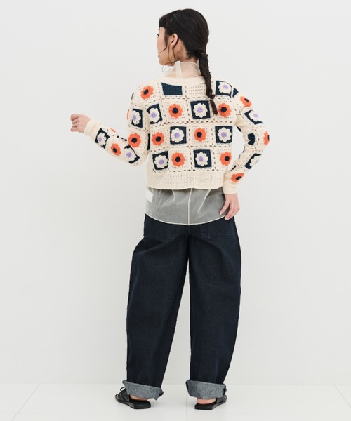 MERLOT（メルロー）の「かぎ針編みカーディガン（カーディガン/ボレロ・レディース・ブラック/ナチュラル・FREE）」の19枚目の写真