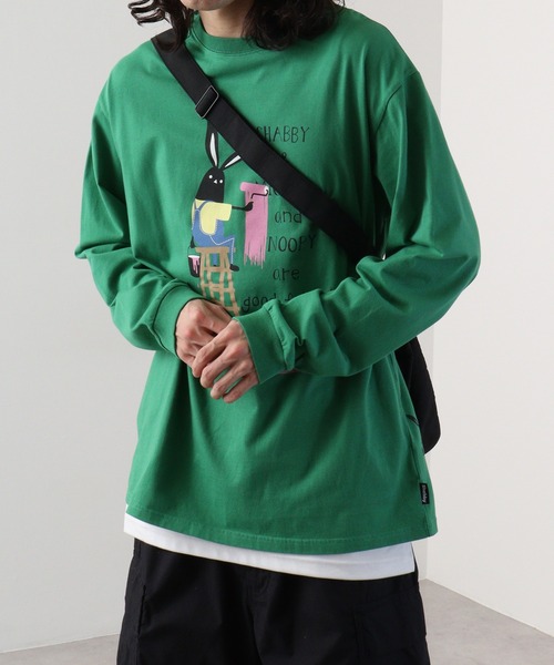 FUNALIVE(ファンアライブ)の「epic original SHABBY ペインタープリント長袖TEE(Tシャツ/カットソー・メンズ・ブラック系その他/イエロー/サックスブルー系1/グリーン系その他/グリーン/ライトグレー/サックスブルー/ブラック/イエロー系その他/ライトグレー系1/オフホワイト/ホワイト系その他・L/LL/M/S)」の7枚目の写真