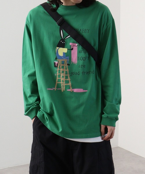 FUNALIVE(ファンアライブ)の「epic original SHABBY ペインタープリント長袖TEE(Tシャツ/カットソー・メンズ・ブラック系その他/イエロー/サックスブルー系1/グリーン系その他/グリーン/ライトグレー/サックスブルー/ブラック/イエロー系その他/ライトグレー系1/オフホワイト/ホワイト系その他・L/LL/M/S)」の15枚目の写真