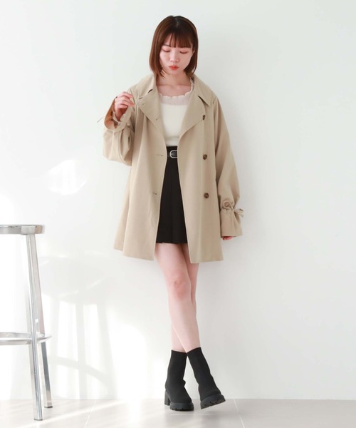 archives(アルシーヴ)の「3way袖リボンミドルトレンチコート(トレンチコート・レディース・ベージュ/ブルー/アイボリー・MEDIUM)」の7枚目の写真