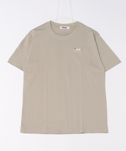FILA（フィラ）の「【FILA】綿ポケ付きワンポイント刺繍Tシャツ/メンズ/レディース（Tシャツ/カットソー・メンズ・ブラック/ベージュ/ネイビー/ブルー/ホワイト・L/M/LL）」の3枚目の写真