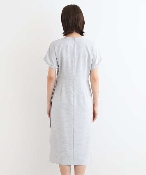 【うさふ】INDIVI【洗える】麻調スタイルアップワンピース INDIVI（インディヴィ）の「◇【洗える／UVケア／SETUP可能】麻