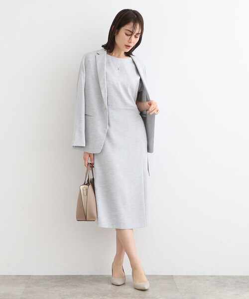 【うさふ】INDIVI【洗える】麻調スタイルアップワンピース INDIVI（インディヴィ）の「◇【洗える／UVケア／SETUP可能】麻
