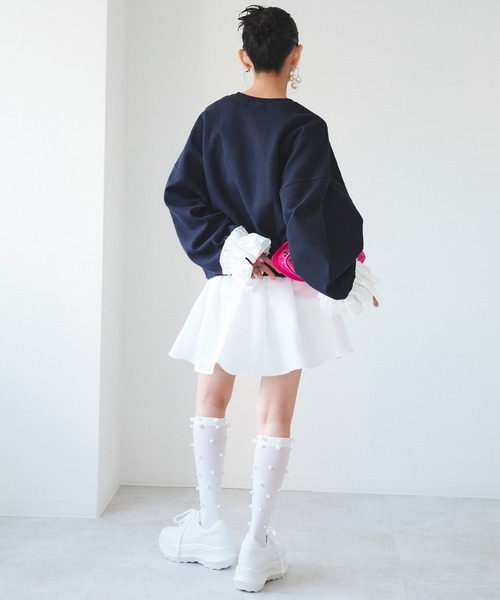 Narcissus(ナルシス)の「【Narcissus】フリルドッキングスウェット(スウェット・レディース・グレー/ネイビー・FREE)」の8枚目の写真