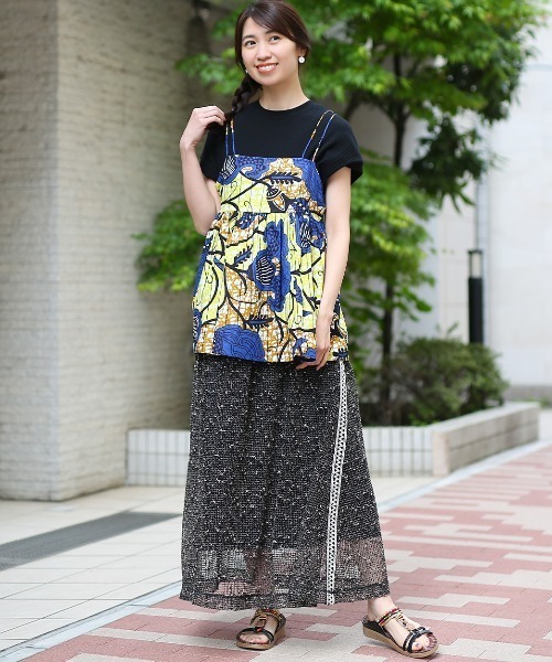 チチカカ（チチカカ）の「Shanti Shanti アフリカンプレーンキャミソール（キャミソール・レディース・ブルー/イエロー/オレンジ・FREE）」の4枚目の写真