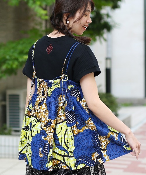 チチカカ（チチカカ）の「Shanti Shanti アフリカンプレーンキャミソール（キャミソール・レディース・ブルー/イエロー/オレンジ・FREE）」の5枚目の写真