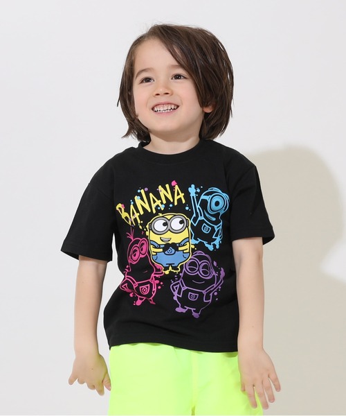 MINIONS(ミニオンズ)の「親子お揃い ミニオン ラクガキネオンTシャツ 9295K(Tシャツ/カットソー・キッズ・ブラック・120cm/110cm/100cm/140cm/130cm)」の4枚目の写真