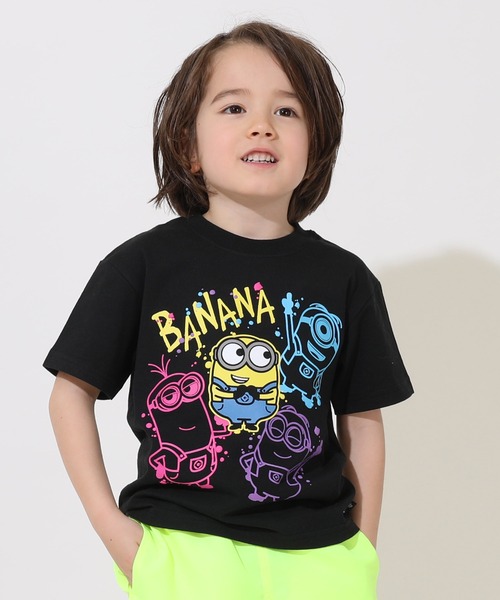 MINIONS(ミニオンズ)の「親子お揃い ミニオン ラクガキネオンTシャツ 9295K(Tシャツ/カットソー・キッズ・ブラック・120cm/110cm/100cm/140cm/130cm)」の3枚目の写真