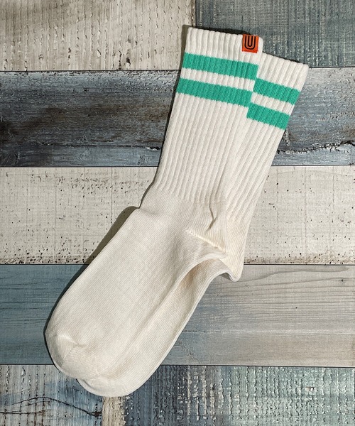 UNIVERSAL OVERALL（ユニバーサルオーバーオール）の「UNIVERSAL OVERALL　ユニバーサルオーバール　メンズクルーソックス（ソックス/靴下・メンズ・グリーン/ホワイト/レッド/グリーン系/パープル/オレンジ/イエロー/オレンジ系1/ネイビー/ベージュ/ブルー/パープル系/ブラック系/レッド系/ブルー系2/グレー/ブラック/ブルー系3/ライム/グレー系1/ブラック系1/ダークネイビー/グリーン系2/ブラック系3/パープル系1/イエロー系1/オレンジ系2/オレンジ系3/ダークブルー/オレンジ系4/ブラック系2/グリーン系1/グリーン系3/ブルー系4/ホワイト系/ホワイト系2/サックスブルー/レッド系1/ネイビー系1・25-27/25-27CM/25～27cm）」の14枚目の写真