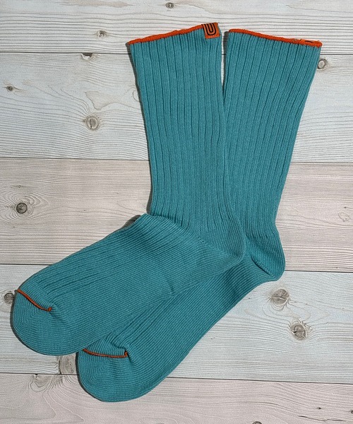 UNIVERSAL OVERALL（ユニバーサルオーバーオール）の「UNIVERSAL OVERALL　ユニバーサルオーバール　メンズクルーソックス（ソックス/靴下・メンズ・グリーン/ホワイト/レッド/グリーン系/パープル/オレンジ/イエロー/オレンジ系1/ネイビー/ベージュ/ブルー/パープル系/ブラック系/レッド系/ブルー系2/グレー/ブラック/ブルー系3/ライム/グレー系1/ブラック系1/ダークネイビー/グリーン系2/ブラック系3/パープル系1/イエロー系1/オレンジ系2/オレンジ系3/ダークブルー/オレンジ系4/ブラック系2/グリーン系1/グリーン系3/ブルー系4/ホワイト系/ホワイト系2/サックスブルー/レッド系1/ネイビー系1・25-27/25-27CM/25～27cm）」の19枚目の写真