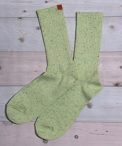 UNIVERSAL OVERALL（ユニバーサルオーバーオール）の「UNIVERSAL OVERALL　ユニバーサルオーバール　メンズクルーソックス（ソックス/靴下・メンズ・グリーン/ホワイト/レッド/グリーン系/パープル/オレンジ/イエロー/オレンジ系1/ネイビー/ベージュ/ブルー/パープル系/ブラック系/レッド系/ブルー系2/グレー/ブラック/ブルー系3/ライム/グレー系1/ブラック系1/ダークネイビー/グリーン系2/ブラック系3/パープル系1/イエロー系1/オレンジ系2/オレンジ系3/ダークブルー/オレンジ系4/ブラック系2/グリーン系1/グリーン系3/ブルー系4/ホワイト系/ホワイト系2/サックスブルー/レッド系1/ネイビー系1・25-27/25-27CM/25～27cm）」の12枚目の写真