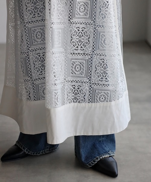 r.(アールドット)の「ブロックレースサイドリボンワンピース(ワンピース・レディース・ブラック/アイボリー/ホワイト・FREE)」の13枚目の写真