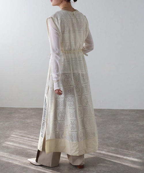 r.(アールドット)の「ブロックレースサイドリボンワンピース(ワンピース・レディース・ブラック/アイボリー/ホワイト・FREE)」の22枚目の写真