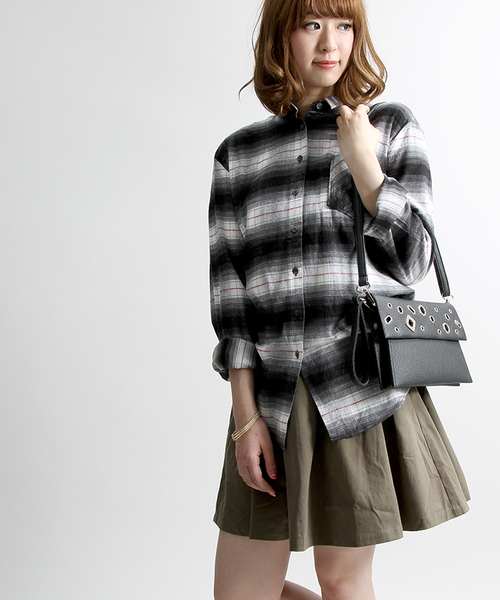 WEGO（ウィゴー）の「WEGO/レースアップスカート（スカート・レディース・ワイン/カーキ/ブラック・FREE）」の3枚目の写真