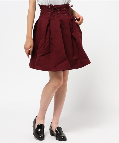 WEGO（ウィゴー）の「WEGO/レースアップスカート（スカート・レディース・ワイン/カーキ/ブラック・FREE）」の15枚目の写真