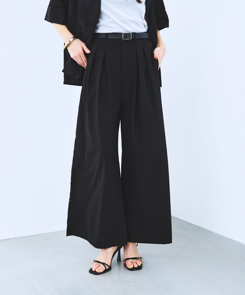 STERNBERG(スタンバーグ)の「STERNBERG/カラミサテンワイドパンツ/991259(スラックス・レディース・ブラック・MEDIUM/LARGE)」の6枚目の写真