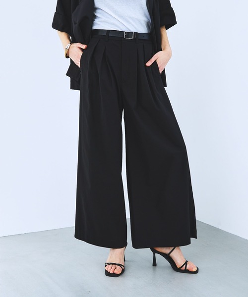 STERNBERG(スタンバーグ)の「STERNBERG/カラミサテンワイドパンツ/991259(スラックス・レディース・ブラック・MEDIUM/LARGE)」の7枚目の写真