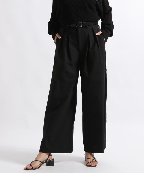 STERNBERG(スタンバーグ)の「STERNBERG/カラミサテンワイドパンツ/991259(スラックス・レディース・ブラック・MEDIUM/LARGE)」の14枚目の写真