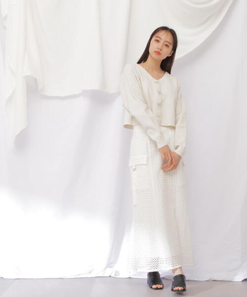 JILL by JILL STUART(ジルバイジルスチュアート)の「◇リボンビジューショートカーディガン2(ニット/セーター・レディース・ブラック/ホワイト系その他/パープル・FREE)」の13枚目の写真