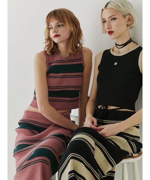 jouetie（ジュエティ）の「サマーニットタンク【セットアップ対応】（タンクトップ・レディース・ブラック/ピンク/イエロー/ブルー・MEDIUM）」の6枚目の写真