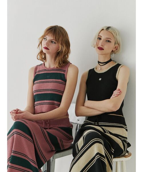 jouetie（ジュエティ）の「サマーニットタンク【セットアップ対応】（タンクトップ・レディース・ブラック/ピンク/イエロー/ブルー・MEDIUM）」の7枚目の写真