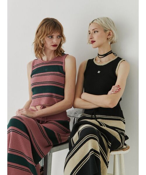 jouetie（ジュエティ）の「サマーニットタンク【セットアップ対応】（タンクトップ・レディース・ブラック/ピンク/イエロー/ブルー・MEDIUM）」の8枚目の写真