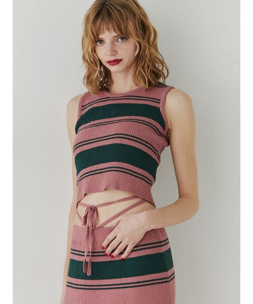 jouetie（ジュエティ）の「サマーニットタンク【セットアップ対応】（タンクトップ・レディース・ブラック/ピンク/イエロー/ブルー・MEDIUM）」の10枚目の写真