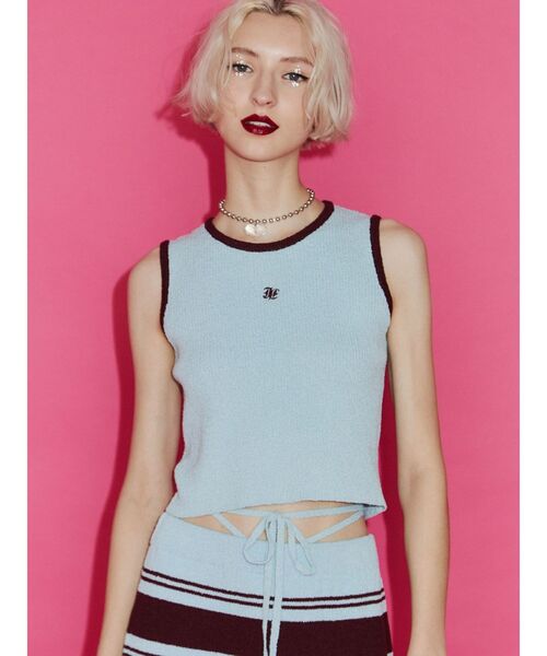 jouetie（ジュエティ）の「サマーニットタンク【セットアップ対応】（タンクトップ・レディース・ブラック/ピンク/イエロー/ブルー・MEDIUM）」の16枚目の写真