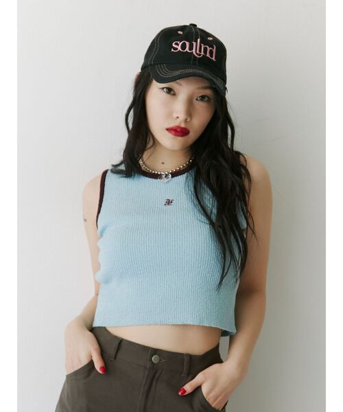 jouetie（ジュエティ）の「サマーニットタンク【セットアップ対応】（タンクトップ・レディース・ブラック/ピンク/イエロー/ブルー・MEDIUM）」の18枚目の写真