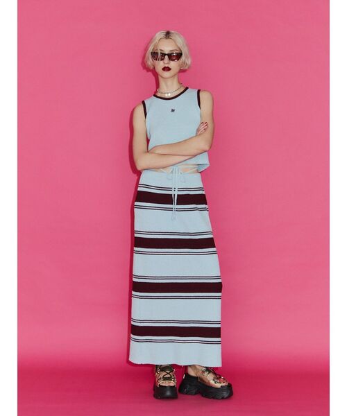 jouetie（ジュエティ）の「サマーニットタンク【セットアップ対応】（タンクトップ・レディース・ブラック/ピンク/イエロー/ブルー・MEDIUM）」の21枚目の写真