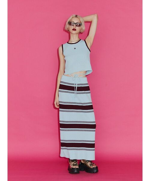 jouetie（ジュエティ）の「サマーニットタンク【セットアップ対応】（タンクトップ・レディース・ブラック/ピンク/イエロー/ブルー・MEDIUM）」の22枚目の写真