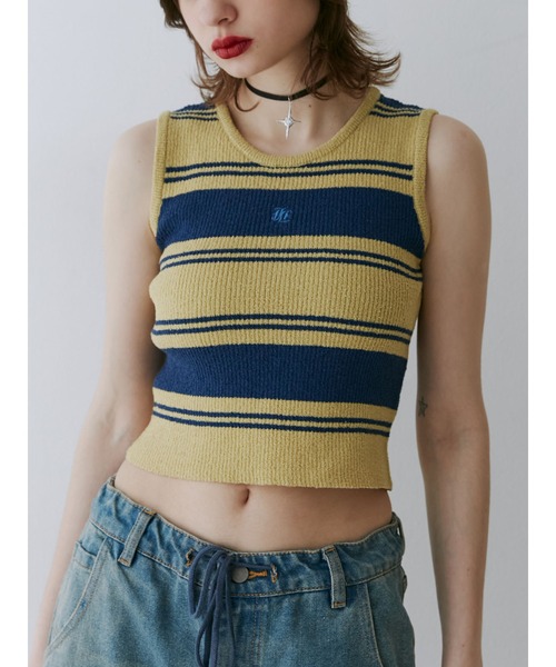 jouetie（ジュエティ）の「サマーニットタンク【セットアップ対応】（タンクトップ・レディース・ブラック/ピンク/イエロー/ブルー・MEDIUM）」の4枚目の写真