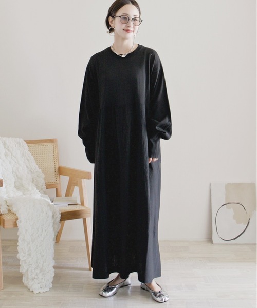 ECRIRE(エクリール)の「【ECRIRE by 陽】ボリュームAラインワンピース(ワンピース・レディース・ブラック/グレー・M/L)」の13枚目の写真