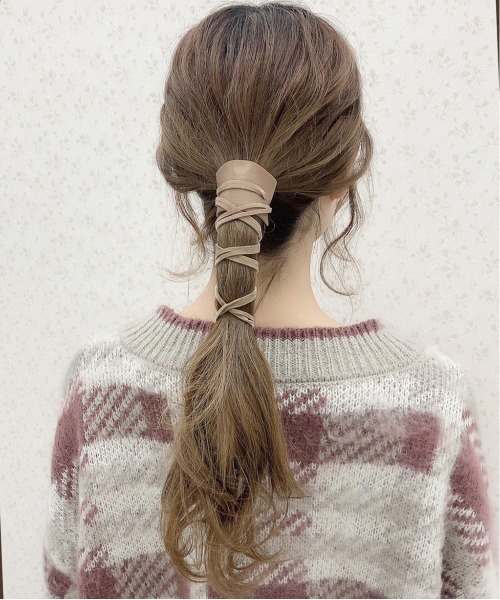 apres jour（アプレジュール）の「【apres jour×ARIAZ】ヘアアレンジリボン（その他ヘアアクセサリー・レディース・アイボリー/ライトブラウン・FREE）」の2枚目の写真