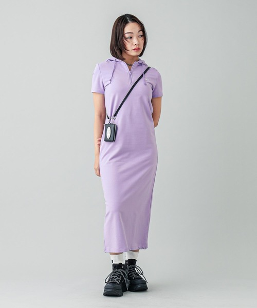 X-girl（エックスガール）の「STRIPED ZIP UP DRESS（ワンピース