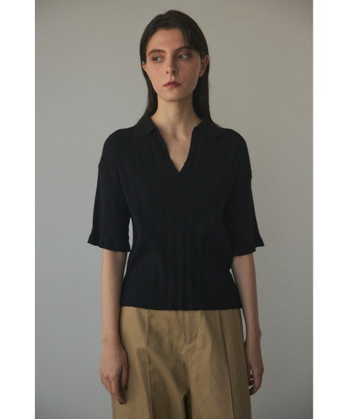 BLACK BY MOUSSY(ブラックバイマウジー)の「washable rib knit pull over(ウォッシャブルリブニットプルオーバー)(ニット/セーター・レディース・レッド/グレー/ブラック・FREE)」の2枚目の写真