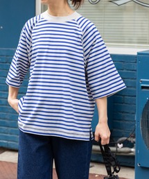 FORK&SPOON | FORK&SPOON　ボーダー5分袖Tシャツ(Tシャツ/カットソー)