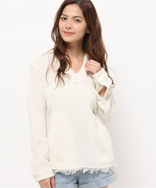 Kastane（カスタネ）の「カルゼフリンジフードPO（シャツ/ブラウス・レディース・カーキ/レッド/ホワイト/ピンク・FREE）」の16枚目の写真