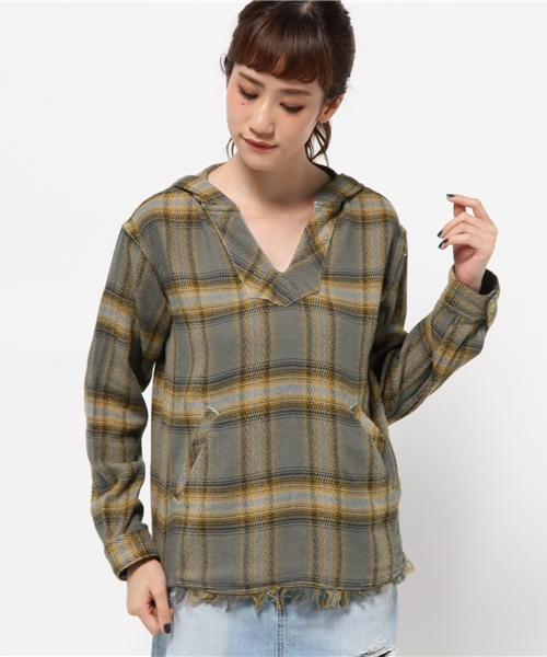 Kastane（カスタネ）の「カルゼフリンジフードPO（シャツ/ブラウス・レディース・カーキ/レッド/ホワイト/ピンク・FREE）」の15枚目の写真