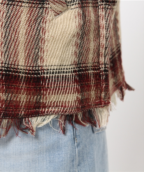 Kastane（カスタネ）の「カルゼフリンジフードPO（シャツ/ブラウス・レディース・カーキ/レッド/ホワイト/ピンク・FREE）」の11枚目の写真