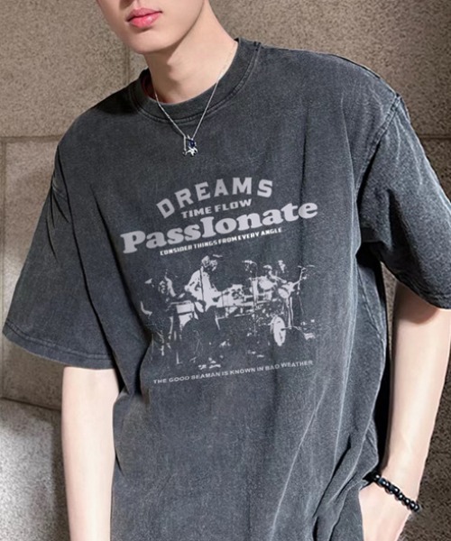 B.R.U（ブル）の「【ヴィンテージライク】ピグメント加工半袖Ｔシャツ（Tシャツ/カットソー・メンズ・ブラック/グレー/ピンク/パープル/ブルー/ブラック系その他・FREE）」の2枚目の写真