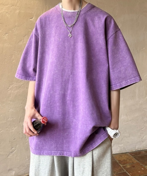 B.R.U（ブル）の「【ヴィンテージライク】ピグメント加工半袖Ｔシャツ（Tシャツ/カットソー・メンズ・ブラック/グレー/ピンク/パープル/ブルー/ブラック系その他・FREE）」の5枚目の写真