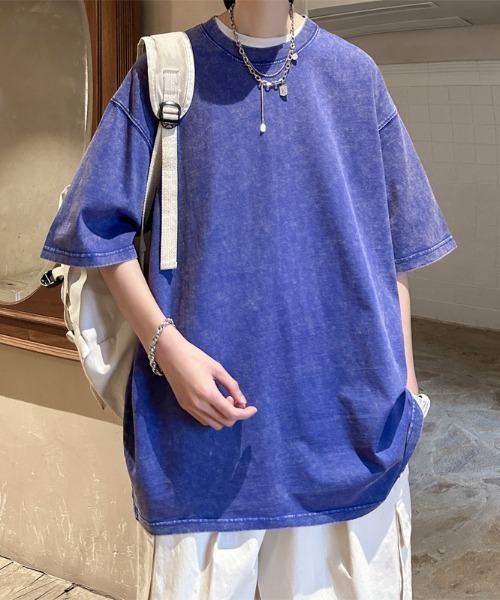 B.R.U（ブル）の「【ヴィンテージライク】ピグメント加工半袖Ｔシャツ（Tシャツ/カットソー・メンズ・ブラック/グレー/ピンク/パープル/ブルー/ブラック系その他・FREE）」の4枚目の写真