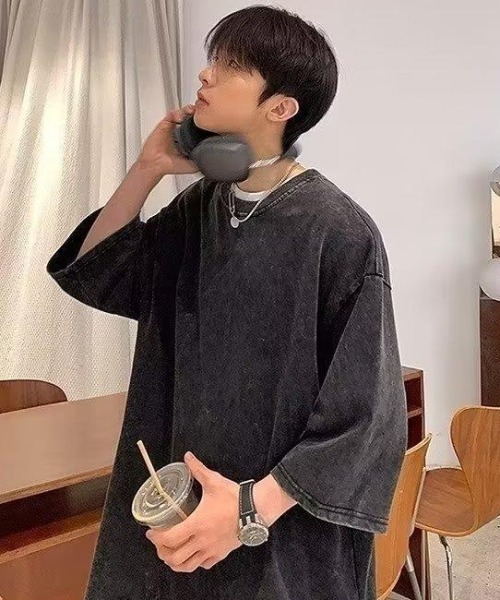 B.R.U（ブル）の「【ヴィンテージライク】ピグメント加工半袖Ｔシャツ（Tシャツ/カットソー・メンズ・ブラック/グレー/ピンク/パープル/ブルー/ブラック系その他・FREE）」の10枚目の写真