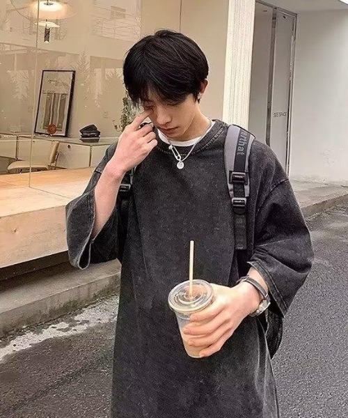 B.R.U（ブル）の「【ヴィンテージライク】ピグメント加工半袖Ｔシャツ（Tシャツ/カットソー・メンズ・ブラック/グレー/ピンク/パープル/ブルー/ブラック系その他・FREE）」の11枚目の写真