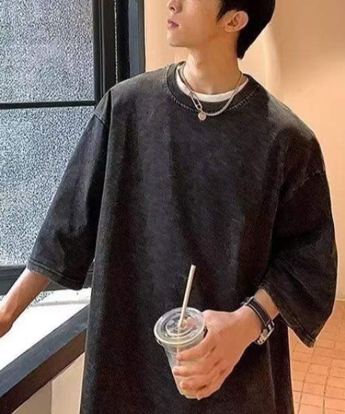 B.R.U（ブル）の「【ヴィンテージライク】ピグメント加工半袖Ｔシャツ（Tシャツ/カットソー・メンズ・ブラック/グレー/ピンク/パープル/ブルー/ブラック系その他・FREE）」の9枚目の写真