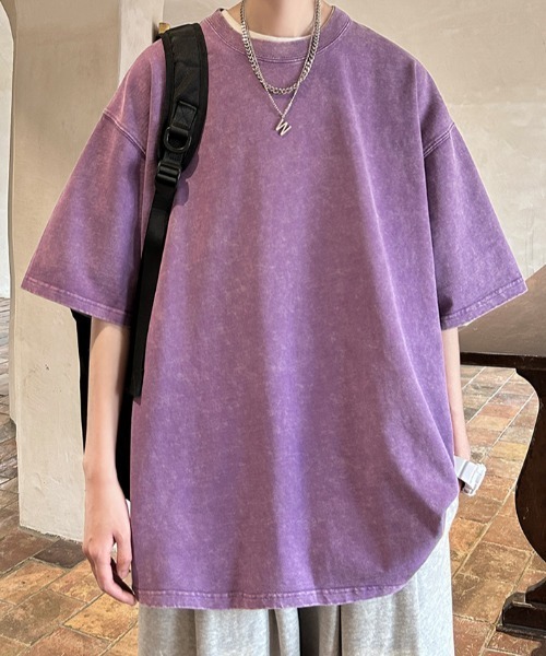 B.R.U（ブル）の「【ヴィンテージライク】ピグメント加工半袖Ｔシャツ（Tシャツ/カットソー・メンズ・ブラック/グレー/ピンク/パープル/ブルー/ブラック系その他・FREE）」の18枚目の写真