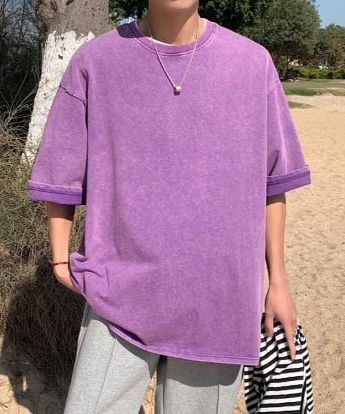 B.R.U（ブル）の「【ヴィンテージライク】ピグメント加工半袖Ｔシャツ（Tシャツ/カットソー・メンズ・ブラック/グレー/ピンク/パープル/ブルー/ブラック系その他・FREE）」の16枚目の写真