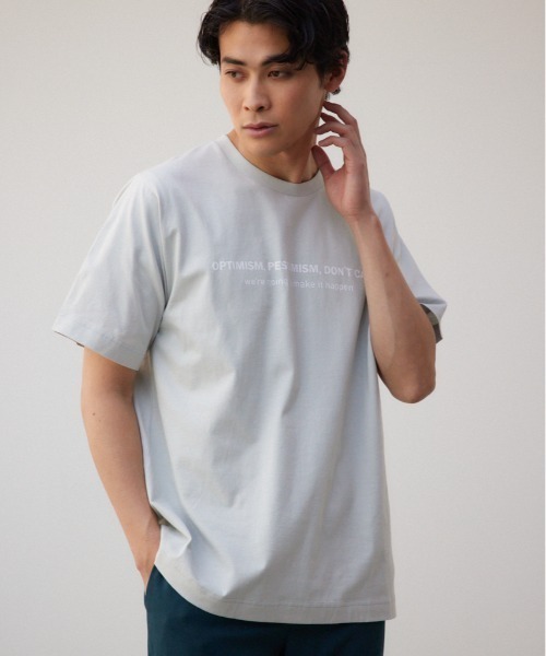 AZUL by moussy(アズールバイマウジー)の「フロントロゴベーシックプリントTシャツ(Tシャツ/カットソー・メンズ・ライトブルー/ブラック/ライトグレー/ホワイト/グレー・MEDIUM/LARGE)」の3枚目の写真