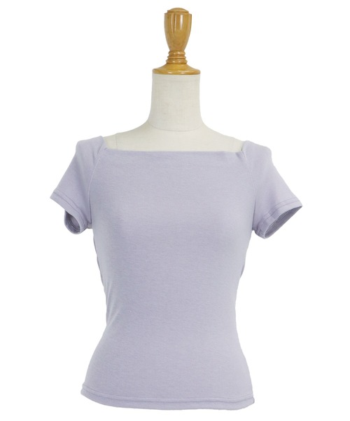 BLUEEAST(ブルーイースト)の「半袖オフショルボーダーTシャツ(Tシャツ/カットソー・レディース・グレー/ブラック/ホワイト系/ブラック系/パープル系・MEDIUM)」の12枚目の写真